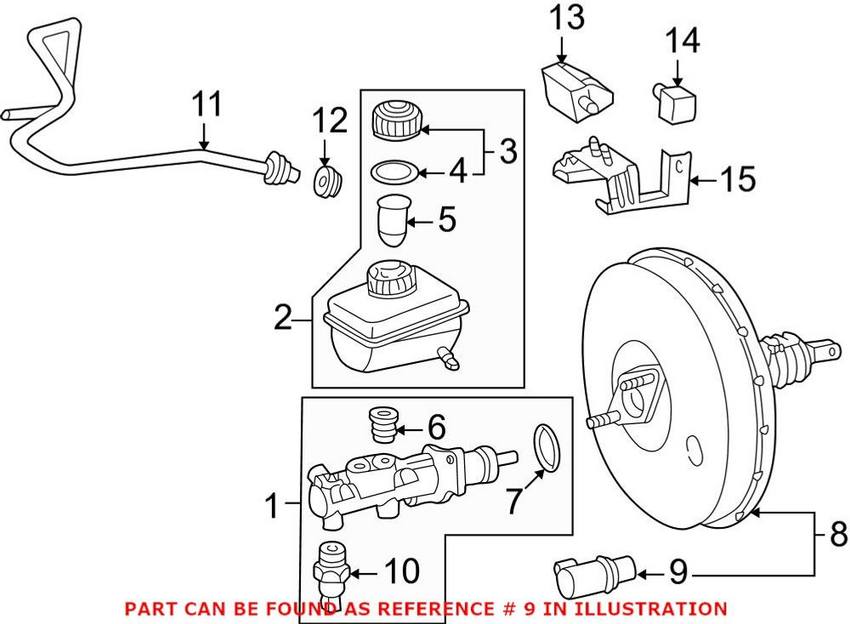 Mercedes Brake Booster Diaphragm Position Sensor 1635401217